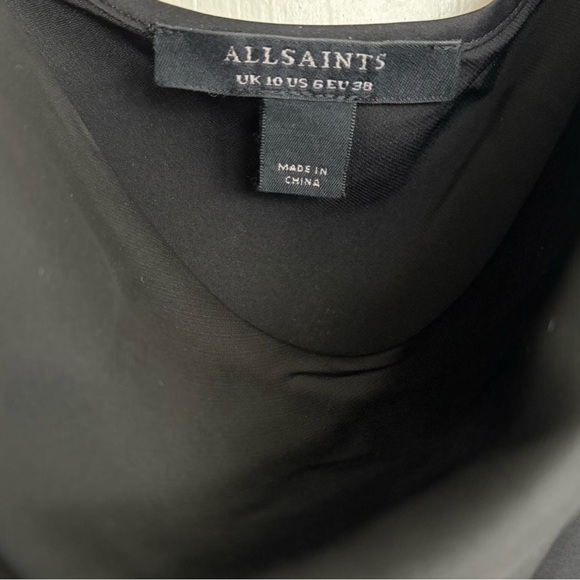 All Saints Hadley Satin slip dress black 6 - Picture 4 of 4